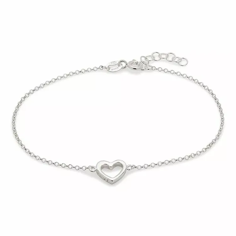 elegant hjärta armband i silver