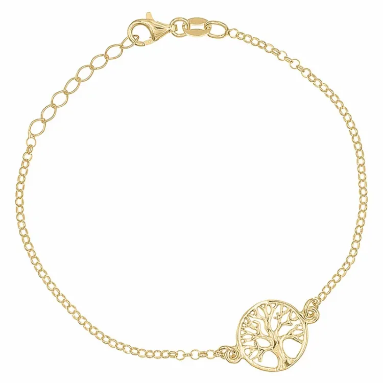 livets träd armband i förgyllt silver