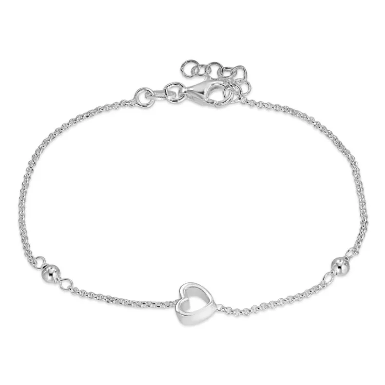 Elegant hjärta armband i silver