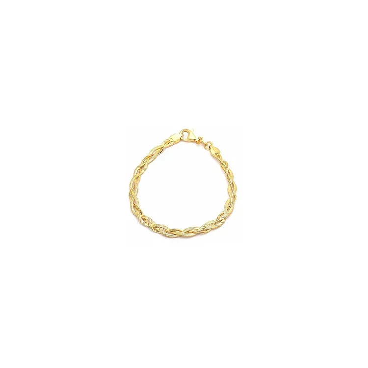 Flätat armband i förgyllt silver  x 5,0 mm