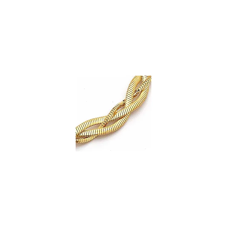 Flätat armband i förgyllt silver  x 5,0 mm