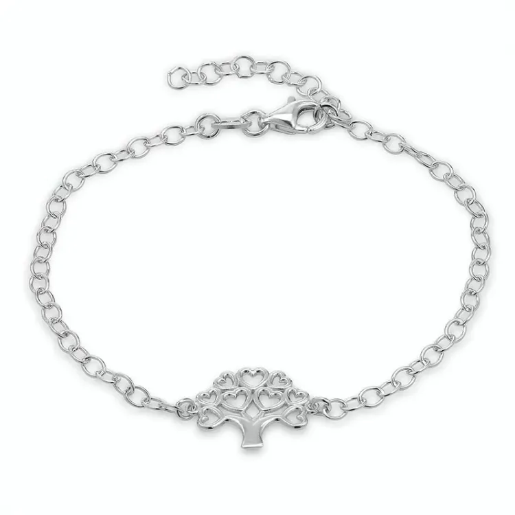 livets träd armband i silver med hängen i silver