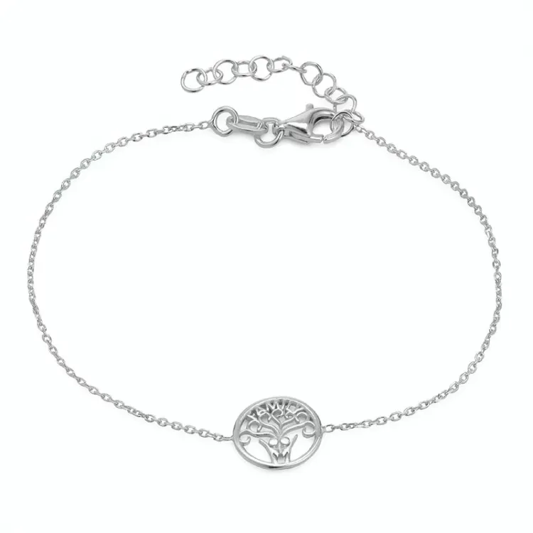 livets träd armband i silver med hängen i silver