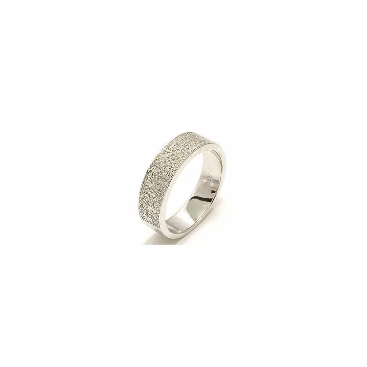 Bred zirkon ring i silver