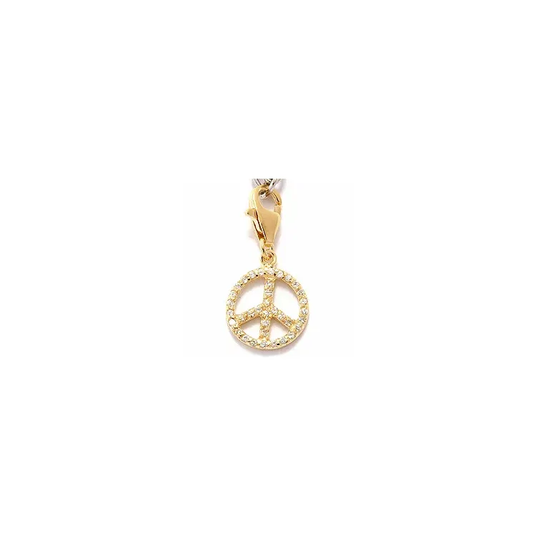 Peace charms hängen i förgyllt silver 