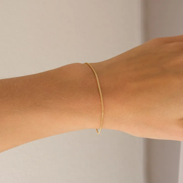 BNH panzerarmband i förgyllt silver 21 cm x 1,3 mm