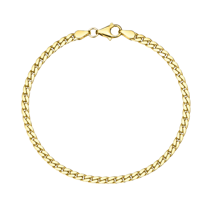 BNH panzerarmband i förgyllt silver 18,5 cm x 2,7 mm