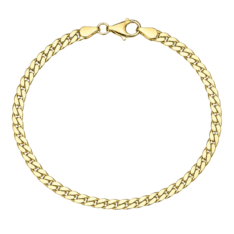 BNH panzerarmband i förgyllt silver 18,5 cm x 4,0 mm