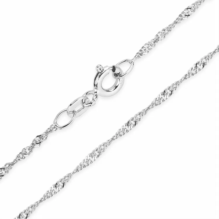 BNH singaporehalsband i 14 karat vitguld 45 cm x 1,5 mm