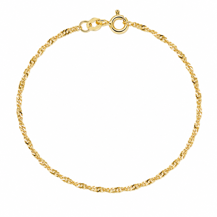 BNH singapore armband i 8 karat guld 18,5 cm x 1,5 mm
