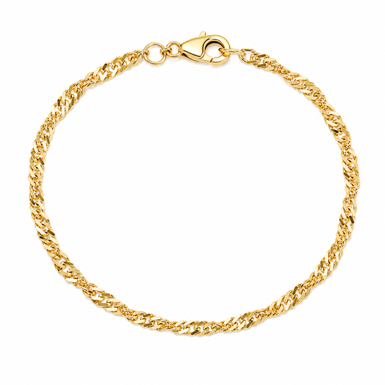 BNH singapore armband i förgyllt silver 21 cm x 2,3 mm