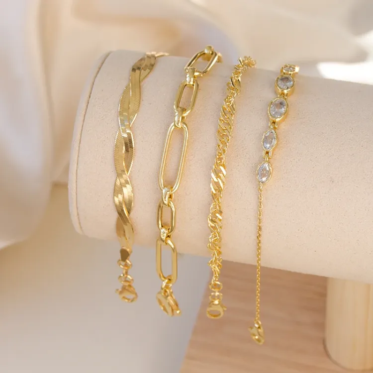 BNH singapore armband i 8 karat guld 18,5 cm x 3,5 mm