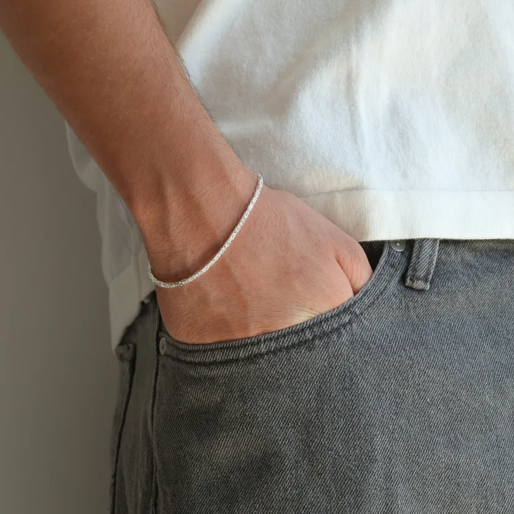 kungalänk armband i silver 17 cm x 2,0 mm