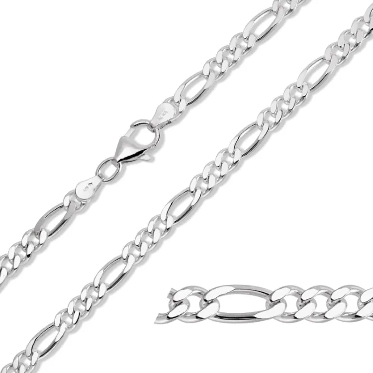 figarohalskedja i silver 38 cm x 4,6 mm
