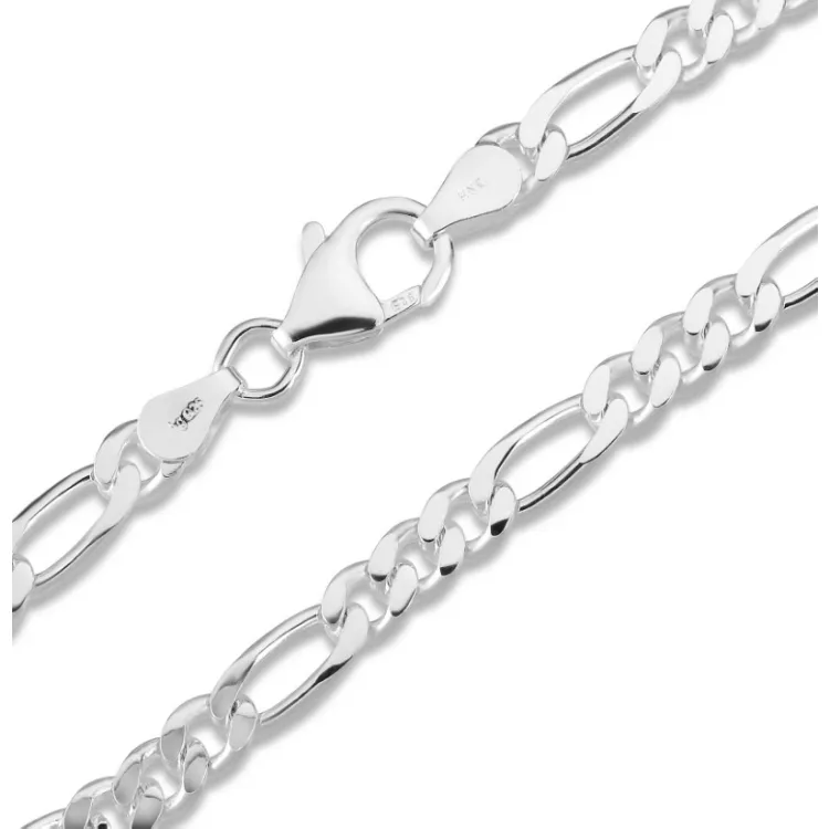 figarohalskedja i silver 55 cm x 4,6 mm