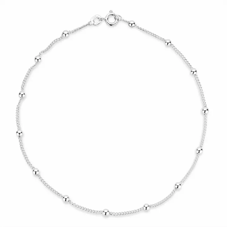 BNH Anker runda fotlänk M. kula i silver 26 cm x 1,3 mm