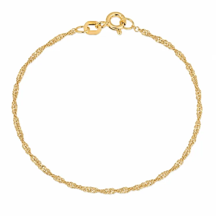 BNH singapore armband i förgyllt silver 17 cm x 1,5 mm
