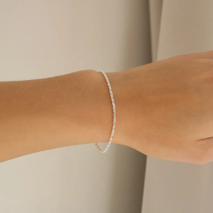 BNH Anker facet armband i silver 21 cm x 1,7 mm