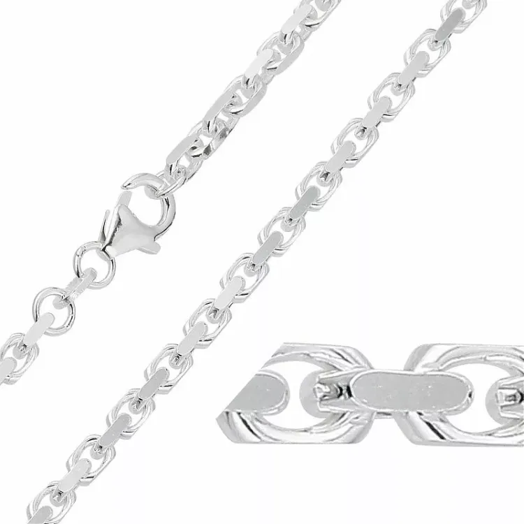 BNH anker facet halskedja i silver 40 cm x 2,6 mm