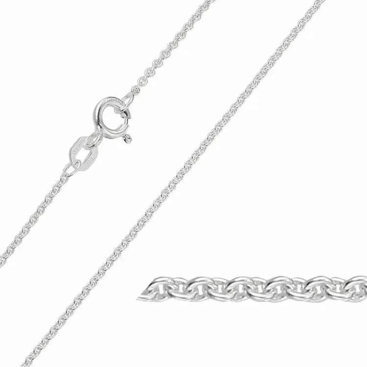 BNH Anker runda halsband i silver 45-50 cm x 1,1 mm