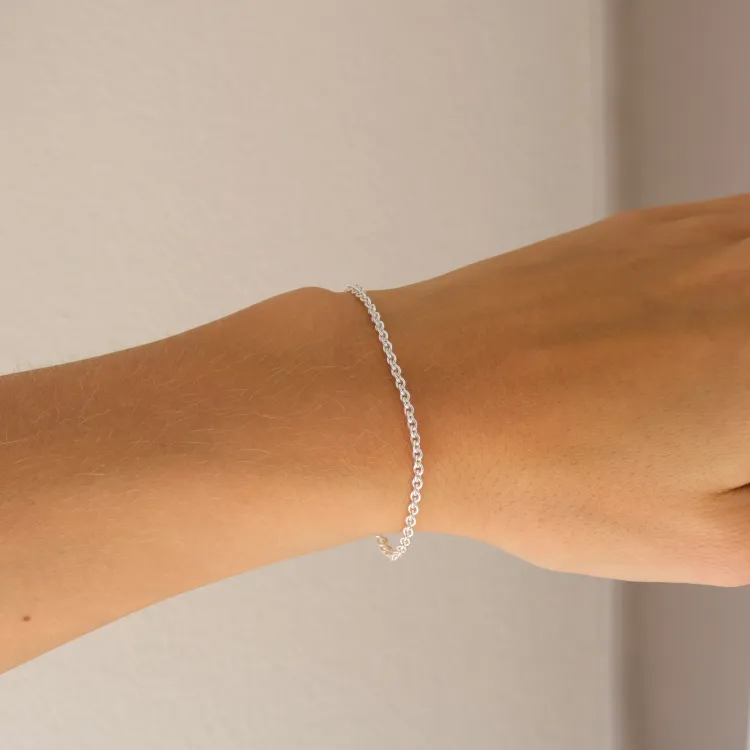 BNH Anker runda armband i silver 18,5 cm x 2,3 mm