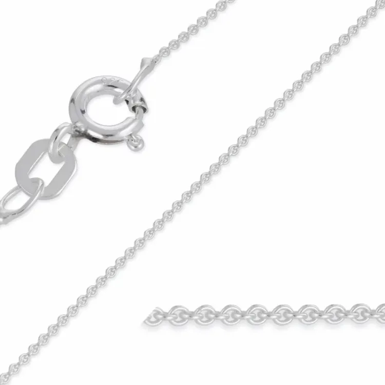 BNH Anker runda halsband i silver 42 cm x 0,8 mm