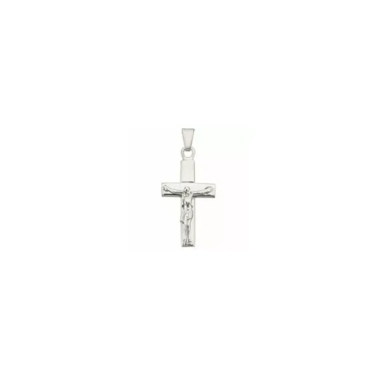 Jesus BNH kors i 14 karat vitguld