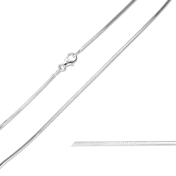 BNH ormhalskedja i 14 karat vitguld 38 cm x 1,3 mm