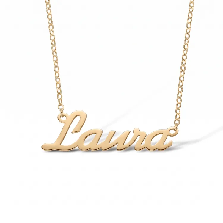 Namnhalsband med hänge i 9 karat guld - My Letter