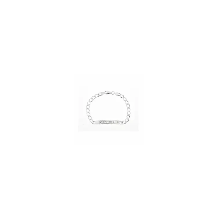 armband med namn i silver och silver med 1 facettslipade zirkoner - My Letter