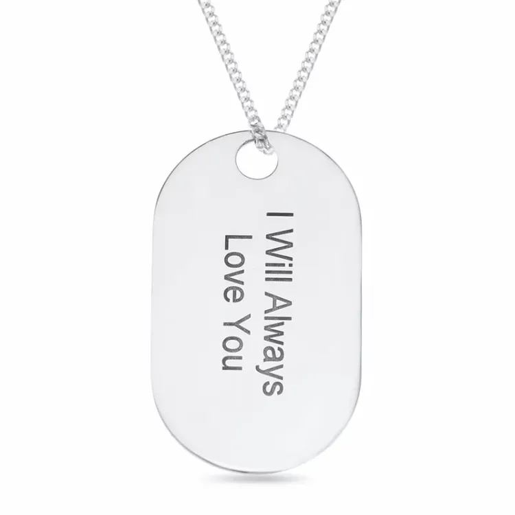 dogtag Namnhalsband med hänge i silver - My Letter