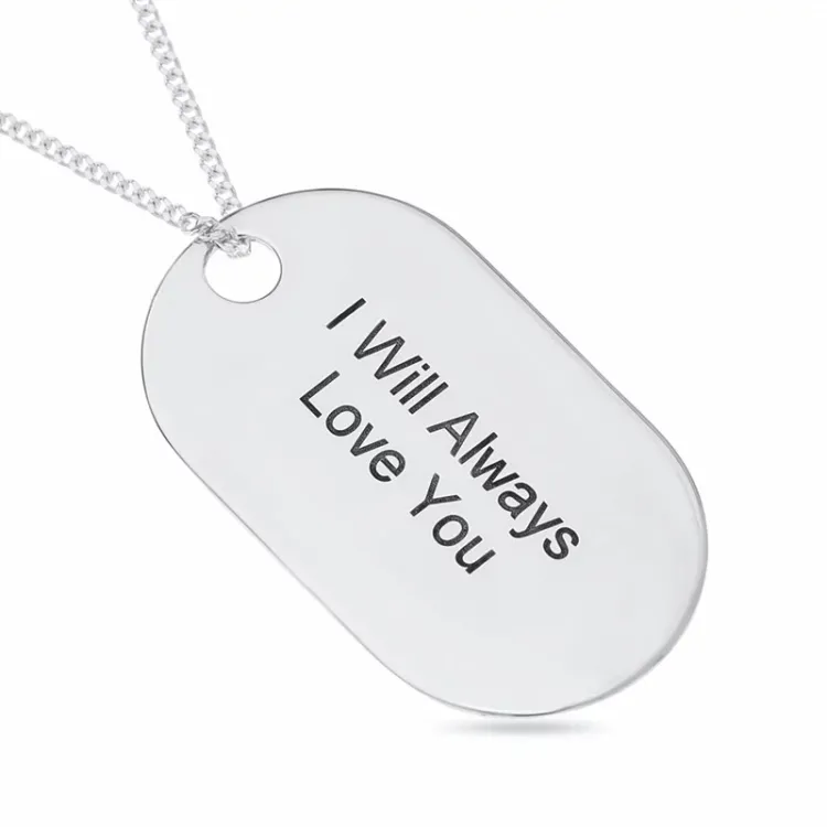 dogtag Namnhalsband med hänge i silver - My Letter