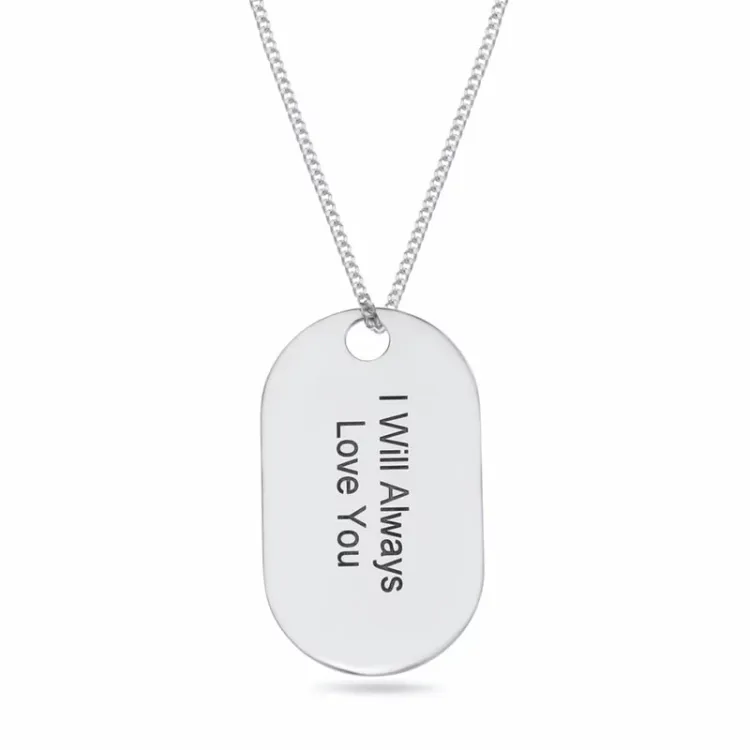 dogtag Namnhalsband med hänge i silver - My Letter