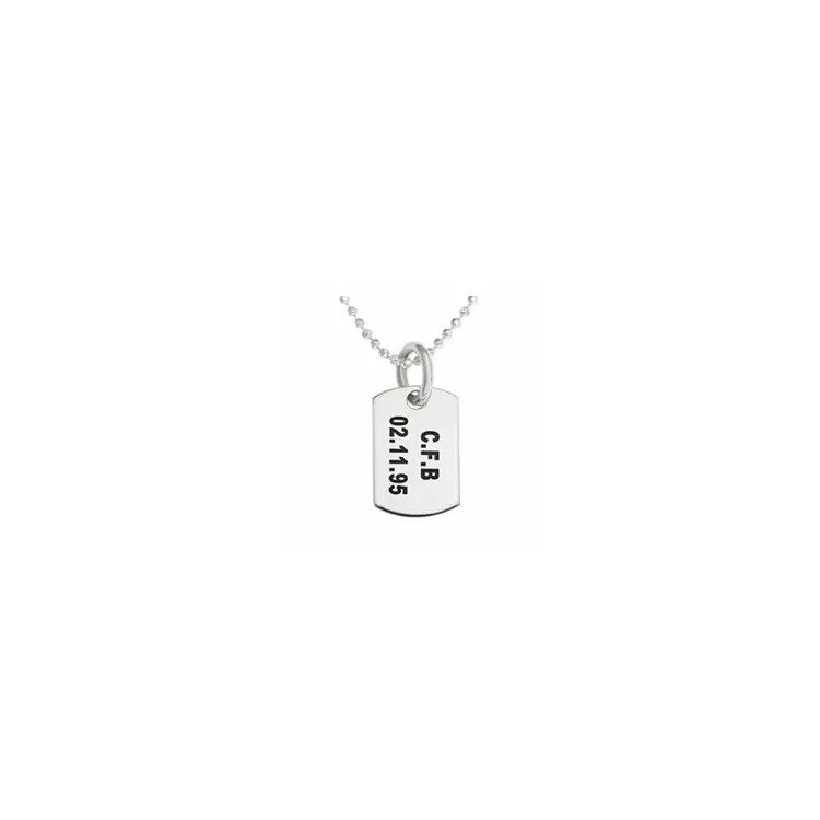 pojke dogtag Namnhalsband med hänge i silver - My Letter