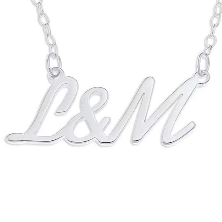 initial Namnhalsband med hänge i silver - My Letter
