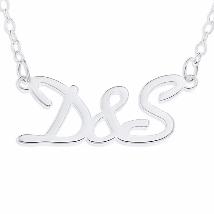 initial Namnhalsband med hänge i silver - My Letter