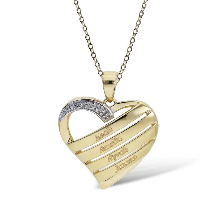 hjärta namnhalsband i 9 karat guld - My Letter