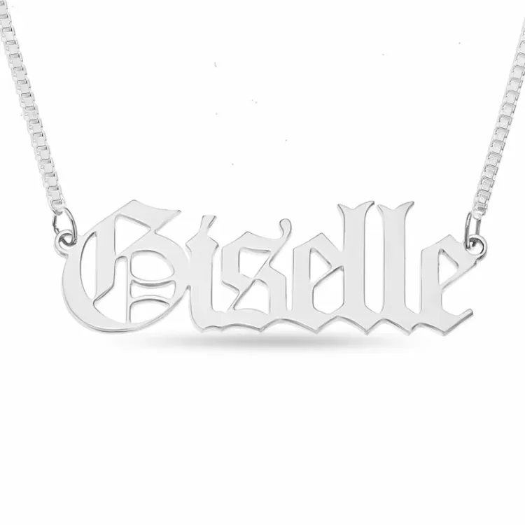 elegant namnhalsband i silver - My Letter