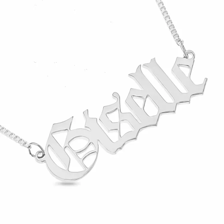 elegant namnhalsband i silver - My Letter