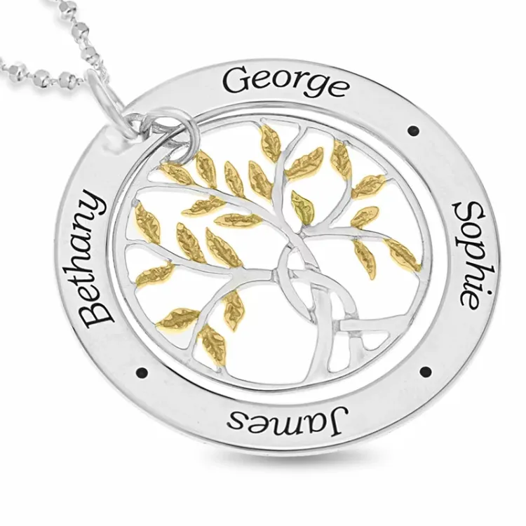 Namnhalsband med hänge i silver och förgyllt silver - My Letter