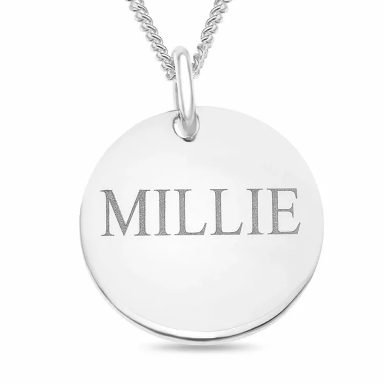 dogtag Namnhalsband med hänge i silver - My Letter