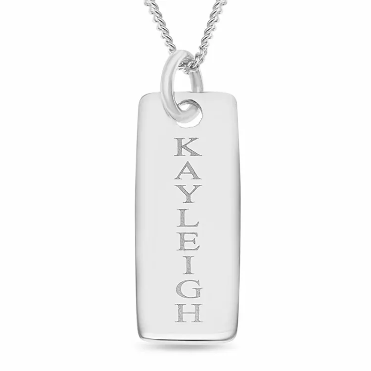 dogtag Namnhalsband med hänge i silver - My Letter