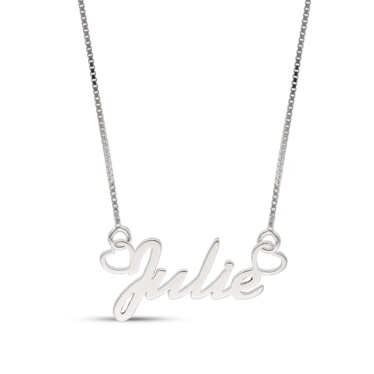Namnhalsband med hänge i silver - My Letter