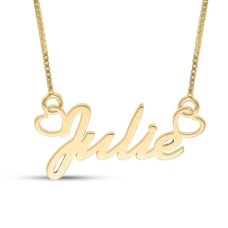 Namnhalsband med hänge i förgyllt silver - My Letter