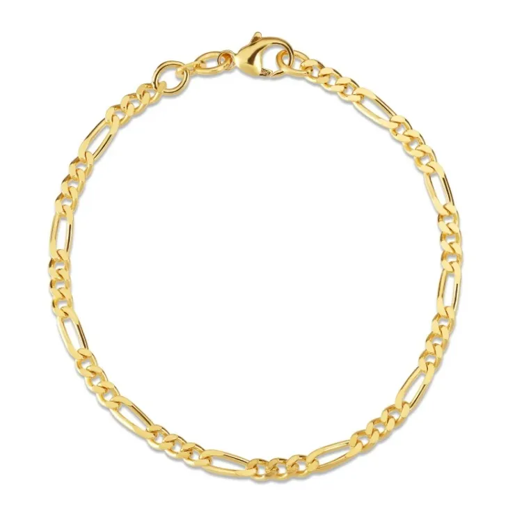 figaroarmband i förgyllt silver 17 cm x 4,6 mm