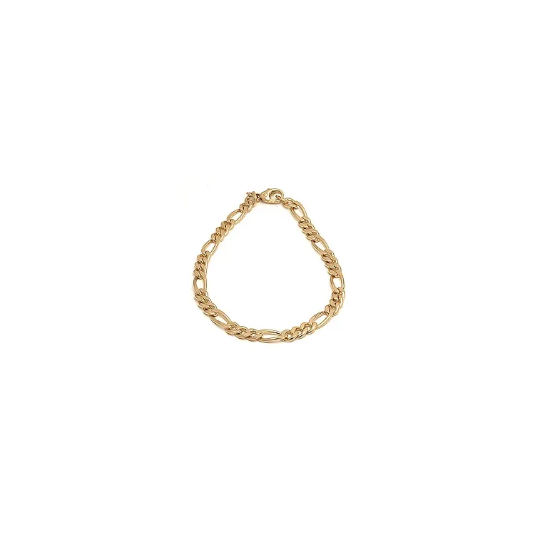 figaroarmband i 14 karat guld 21 cm x 3,4 mm