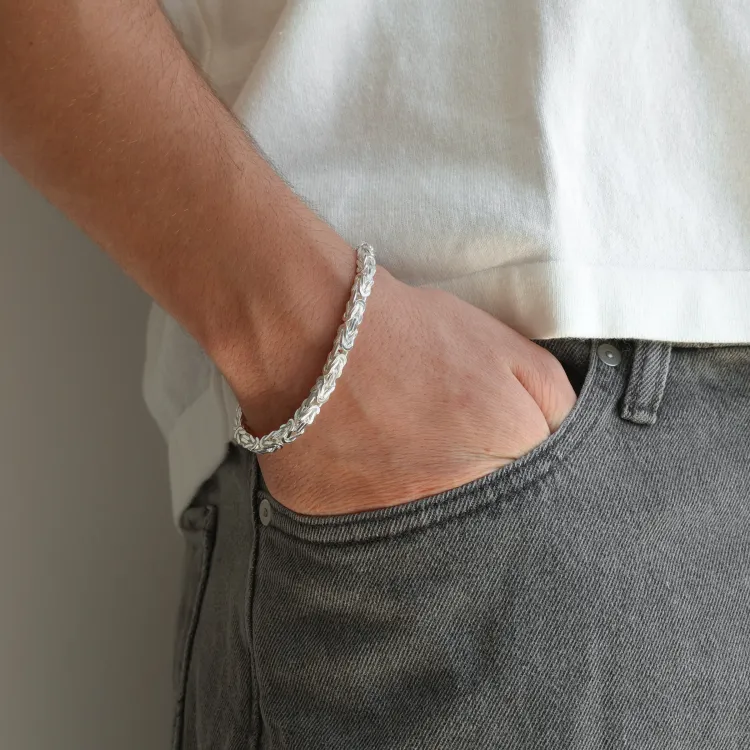 Kungalänk armband i silver 21 cm x 4,8 mm