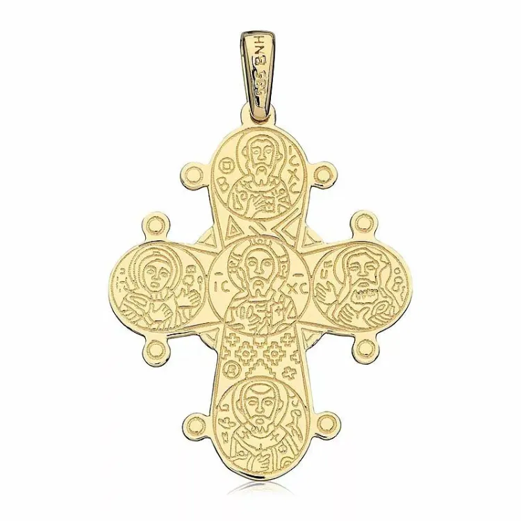 25 x 30 mm guld dagmarkors i 14 karat guld - Amoré