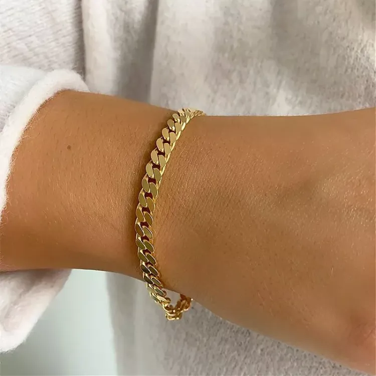 BNH panzerarmband i förgyllt silver 17 cm x 5,4 mm