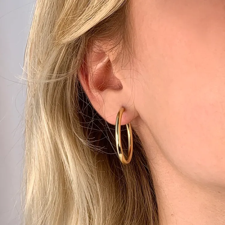30 mm BNH creoler örhängen i 8 karat guld